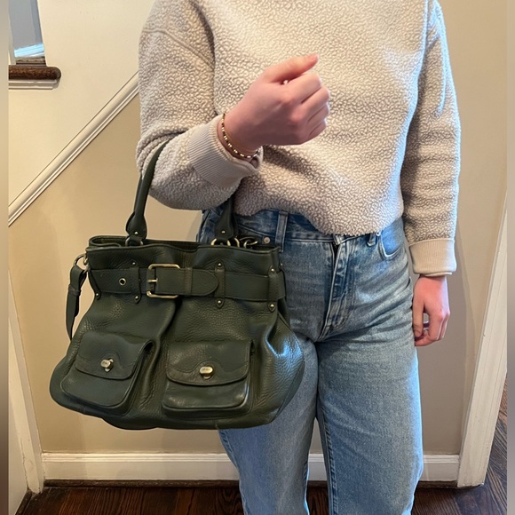 Cole Haan Medium Convertible Green Pebbled Tote - Picture 14 of 15